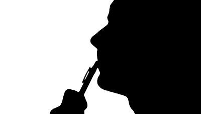 Stock-footage-man-thinking-with-pen-silhouette-white